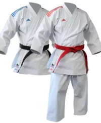 Karatega Adidas kata WKF SHORI red/blue (komplet : spodnie i  2 x bluza ) Primegreen.